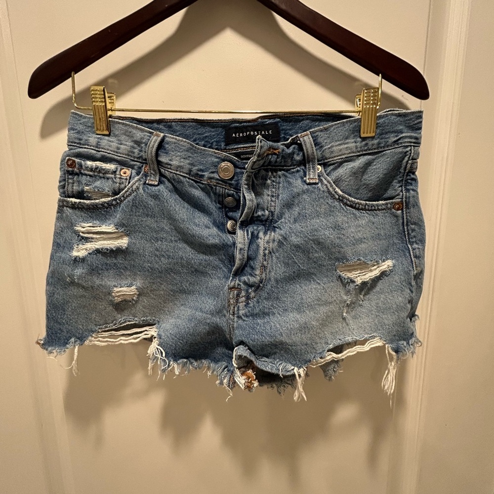 Aeropostale Blue Distressed Jean Shorts